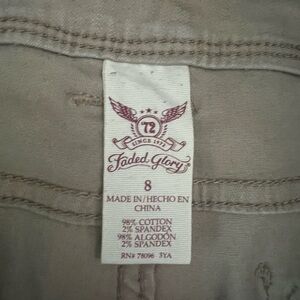 Size 8 jeans shorts. Faded glory from Walmart. Good condition